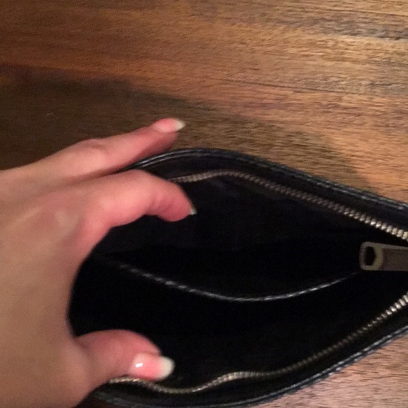 Banana Republic Black python textured clutch purse - Picture 3 of 3